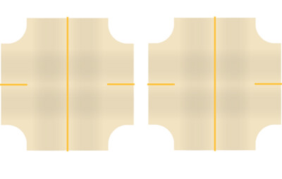 Easy Streets HO - Aged Concrete-4 Way Intersection Solid Yellow 2 Stop No Fog