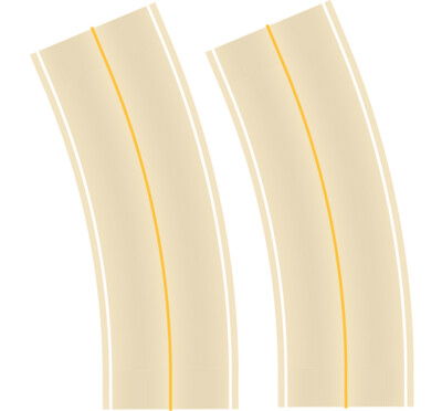 Easy Streets HO - Aged Concrete-Broad Curve-Solid Yellow