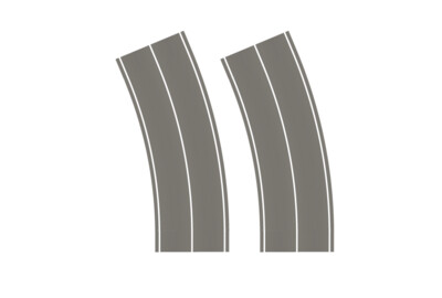 Easy Streets N - Medium Asphalt-Broad Curve-Solid White