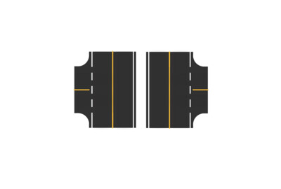 Easy Streets N - Fresh Asphalt-3 Way Int Solid Yellow Line