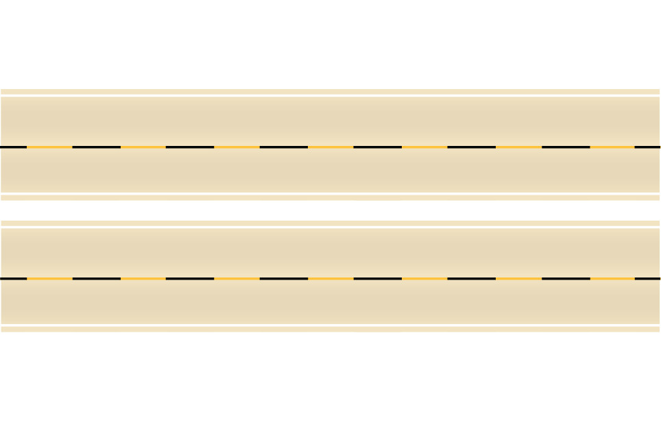 Easy Streets N - Aged Concrete-10in Dashed Yellow Black Line
