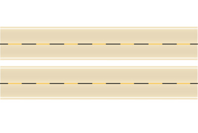 Easy Streets N - Aged Concrete-10in Dashed Yellow Black Line