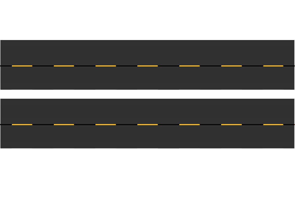 Easy Streets N - Fresh Asphalt-10in Dashed Yellow Black Line No Fog