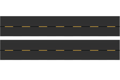 Easy Streets N - Fresh Asphalt-10in Dashed Yellow Black Line No Fog