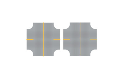Easy Streets N-Aged Asphalt-4 Way Int Solid Yellow Line 2 Stop No Fog