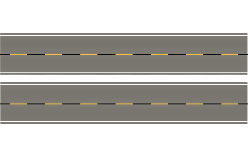 Easy Streets N - Medium Asphalt-10in Dashed Yellow Black Line