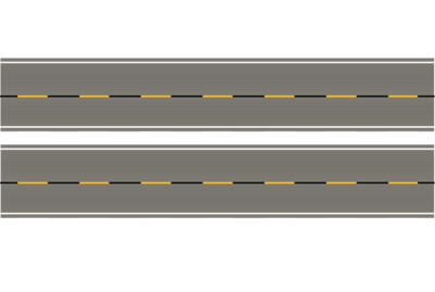 Easy Streets N - Medium Asphalt-10in Dashed Yellow Black Line
