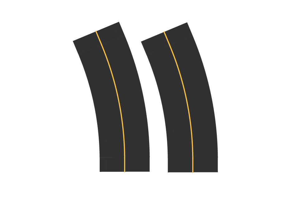 Easy Streets N - Fresh Asphalt-Broad Curve-Solid Yellow No Fog
