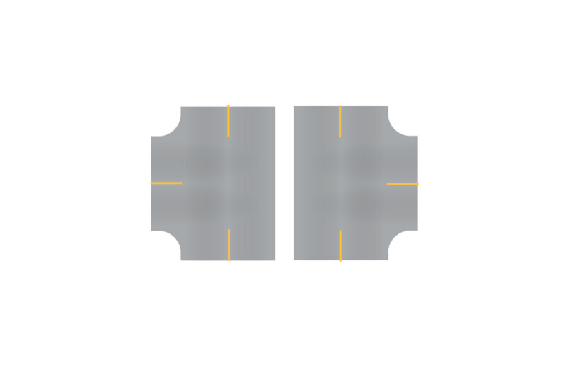 Easy Streets N - Aged Asphalt-3 Way 3 Stop Int Solid Yellow Line No Fog