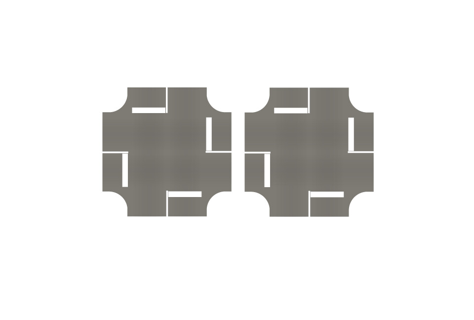 Easy Streets N - Medium Asphalt-4 Way Int 4 Stop Solid White Line