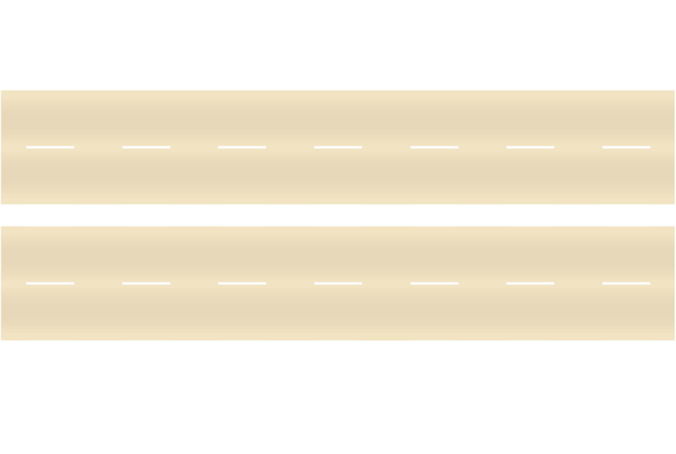 Easy Streets N - Aged Concrete-10in Dashed White Line No Fog