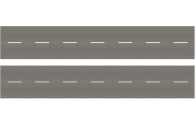 Easy Streets N - Medium Asphalt-10in Dashed White Line No Fog