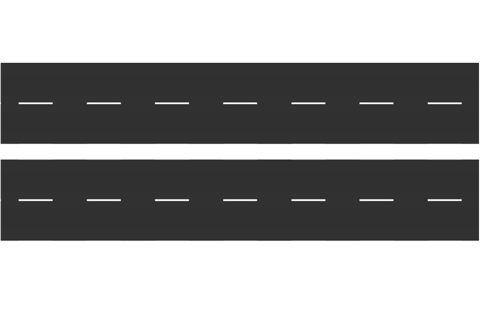 Easy Streets N - Fresh Asphalt-10in Dashed White Line No Fog