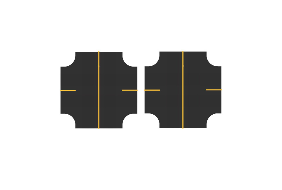 Easy Streets N-Fresh Asphalt-4 Way Int Solid Yellow Line 2 Stop No Fog