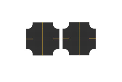 Easy Streets N-Fresh Asphalt-4 Way Int Solid Yellow Line 2 Stop No Fog