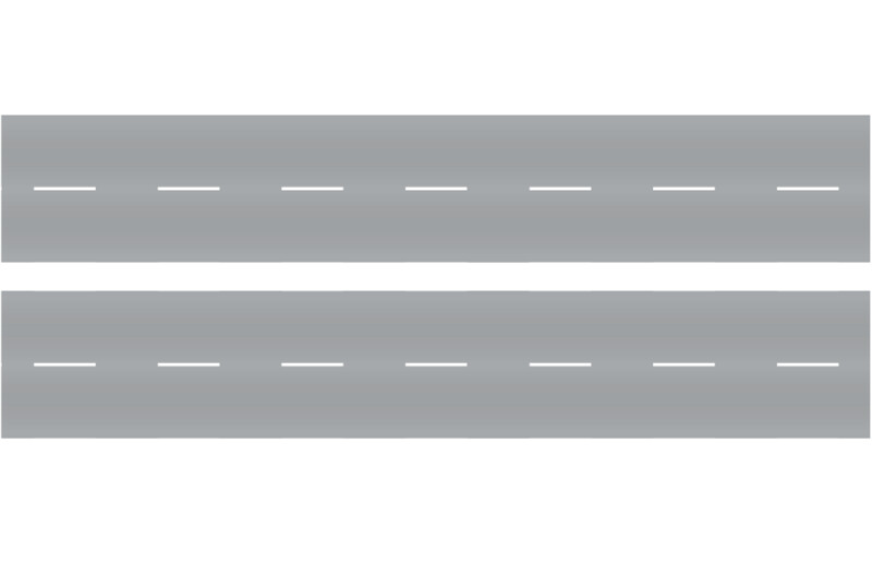 Easy Streets N - Aged Asphalt-10in Dashed White Line No Fog