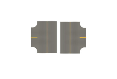 Easy Streets N - Medium Asphalt-3 Way Int Solid Yellow Line No Fog