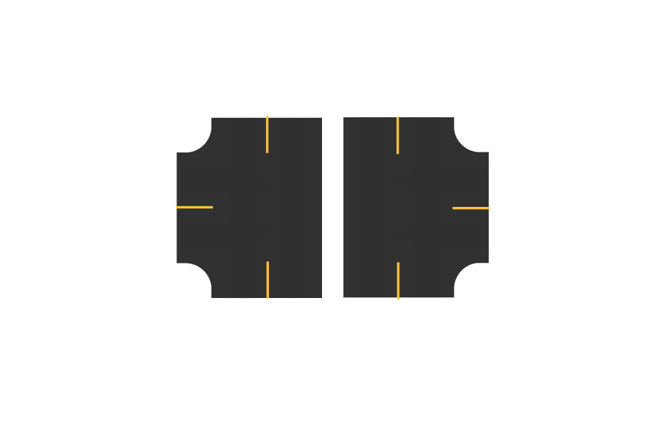 Easy Streets N - Fresh Asphalt-3 Way 3 Stop Int Solid Yellow Line No Fog