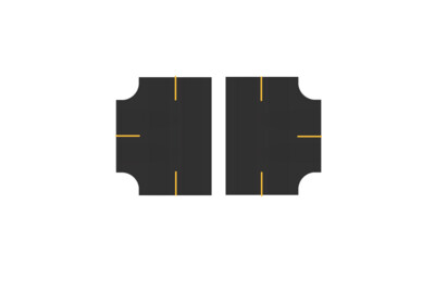 Easy Streets N - Fresh Asphalt-3 Way 3 Stop Int Solid Yellow Line No Fog