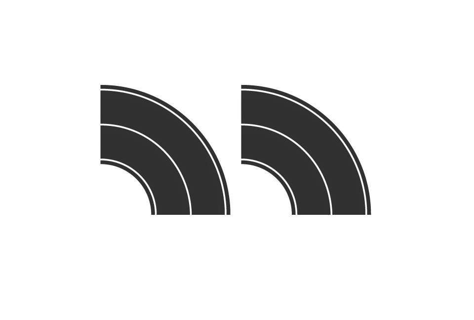 Easy Streets N - Fresh Asphalt-Tight Curve-Solid White