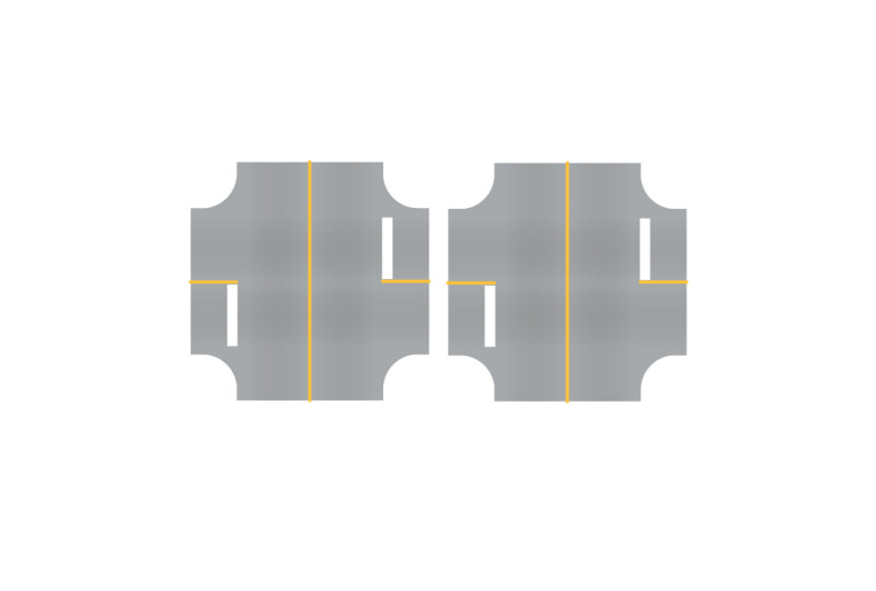 Easy Streets N - Aged Asphalt-4 Way Int 2 Stop Solid Yellow Line