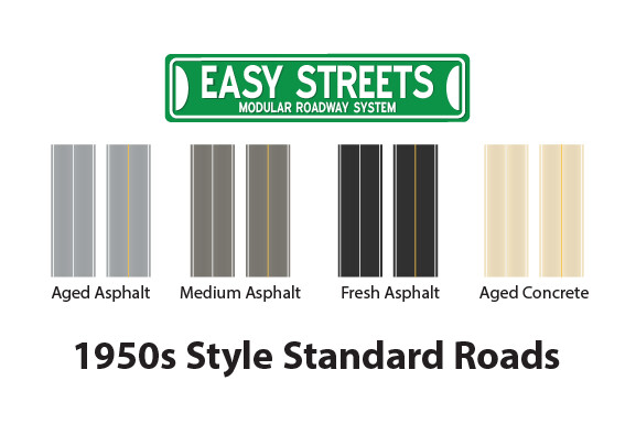 O Scale Easy Streets - 1950s Style Standard Roads