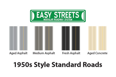 HO Scale Easy Streets - 1950s Style Standard Roads