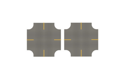 Easy Streets N-Medium Asphalt-4 Way Int Solid Yellow Line 4 Stop No Fog