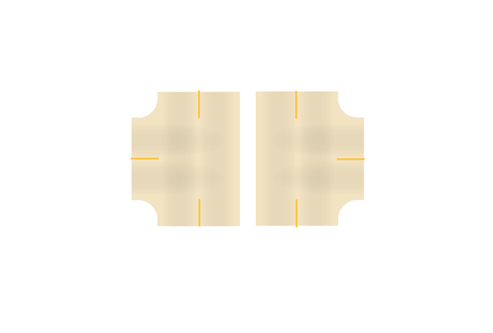 Easy Streets N - Aged Concrete-3 Way 3 Stop Int Solid Yellow Line No Fog