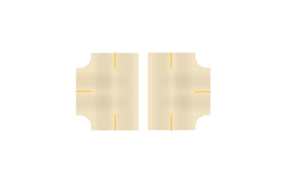 Easy Streets N - Aged Concrete-3 Way 3 Stop Int Solid Yellow Line No Fog