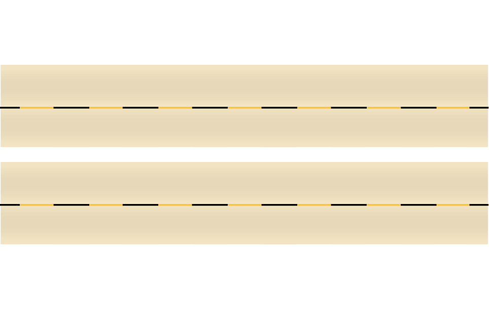 Easy Streets N - Aged Concrete-10in Dashed Yellow Black Line No Fog