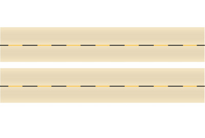 Easy Streets N - Aged Concrete-10in Dashed Yellow Black Line No Fog