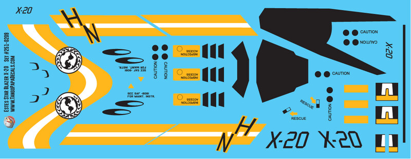 Estes Star Blazer X-20 Decals