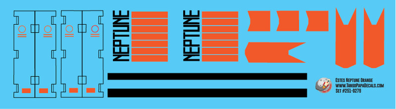 Estes Neptune Orange Decal Set