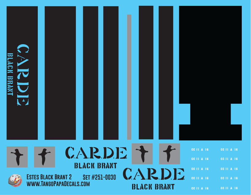 Estes Black Brant II Decals