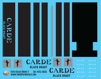 Estes Black Brant II Decals