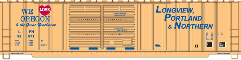 Longview Portland &amp; Northern 50' Double Door Box Car Decals