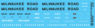 N Scale - Milwaukee Road Evans Coil Car Square Hood Decals