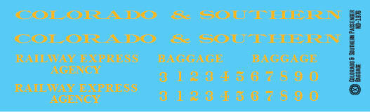 Colorado Southern Passenger Baggage Decals