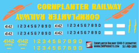 N Scale - Cornplanter Railway SD40-2 Locomotive Decals