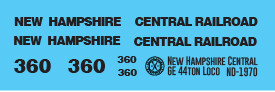 New Hampshire Central GE 44ton Locomotive Decals