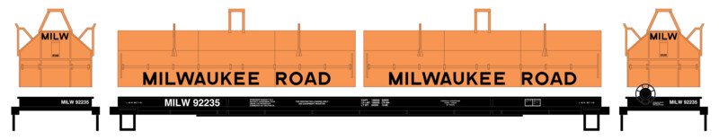 Milwaukee Road Evans Coil Car Square Hood Decals