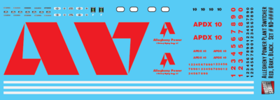 N Scale - Allegheny Power Company Locomotive Decals