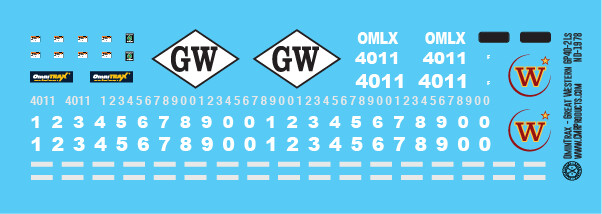 Great Western Locomotive GP40-2L OminTrax Decals