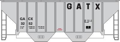 GATX PS2 2 Bay Covered Hopper Decals