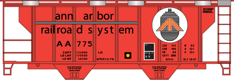 Ann Arbor Orange 2 Bay PS2 Covered Hopper Decals