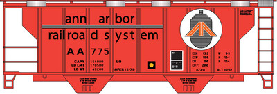 Ann Arbor Orange 2 Bay PS2 Covered Hopper Decals