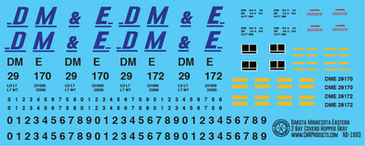 HO Scale - Dakota Minnesota &amp; Eastern 2 Bay Covered Hopper Decal