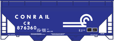 Conrail ACF 2 Bay Covered Hopper Decals Blue