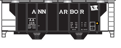 Ann Arbor Black 2 Bay PS2 Covered Hopper Decals
